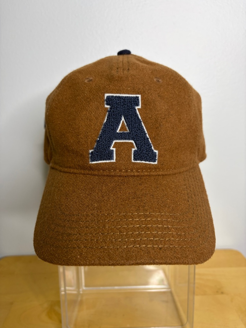 Alpine Design Varsity Letter Brown Baseball Cap with Navy 'A' Patch